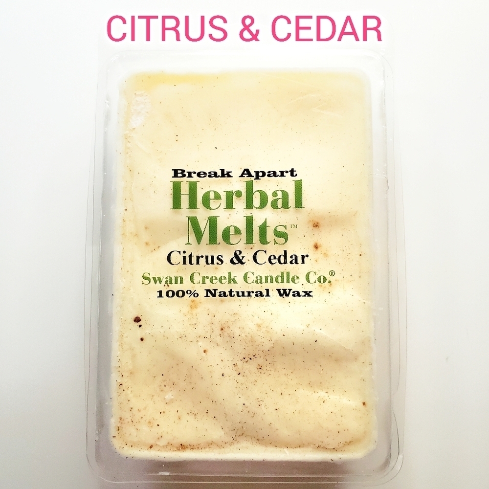 CITRUS & CEDAR by SWAN CREEK CANDLE CO.  Herbal Melts 100% Natural Wax 5.25 oz